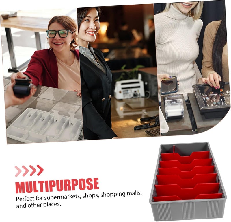 DIYEAH Cash Register Money Drawer Supermarket Cash Organizer Cash Drawer Tray Coin Tray Cash Drawer Organizer Teller Cash Tray Store Register Till Drawer Insert Cash Drawer Under Counter - Image 5